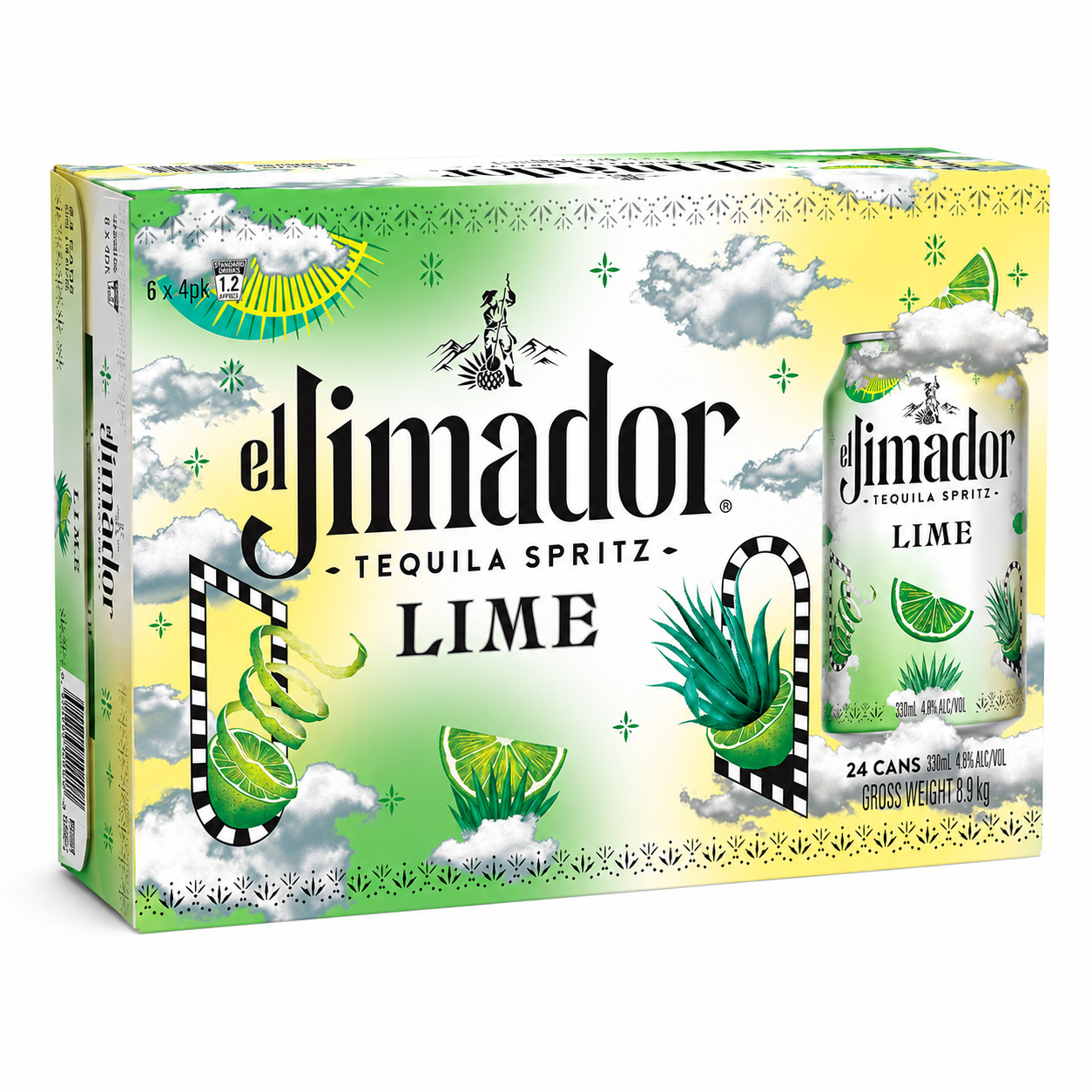 El Jimador Tequila Lime Spritz Can 330ml 4.7% 4 Pack