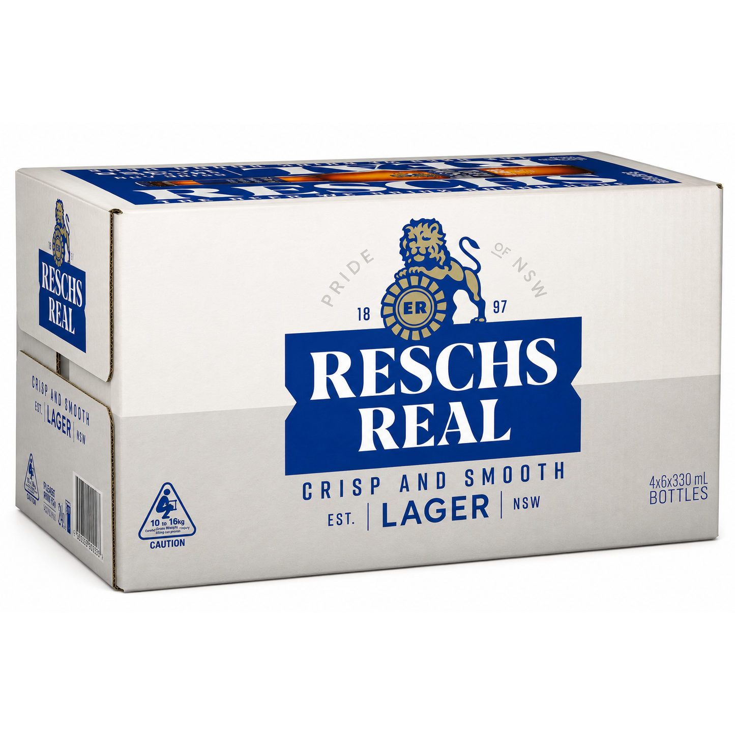 Reschs Real Lager 330ml Bottles CTN (24 Pack)