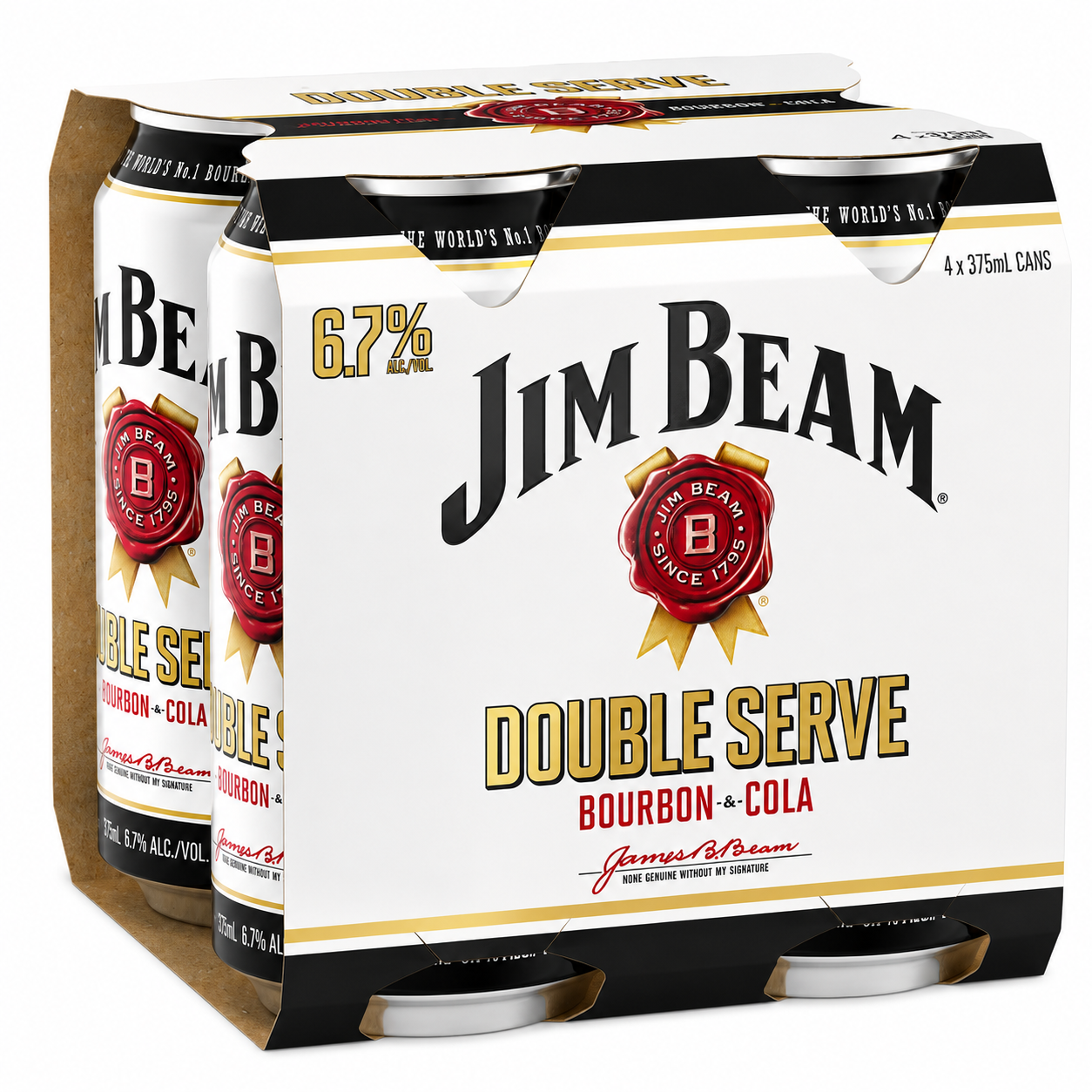 Jim Beam White & Cola Double Serve Can 375ml 10 Pack