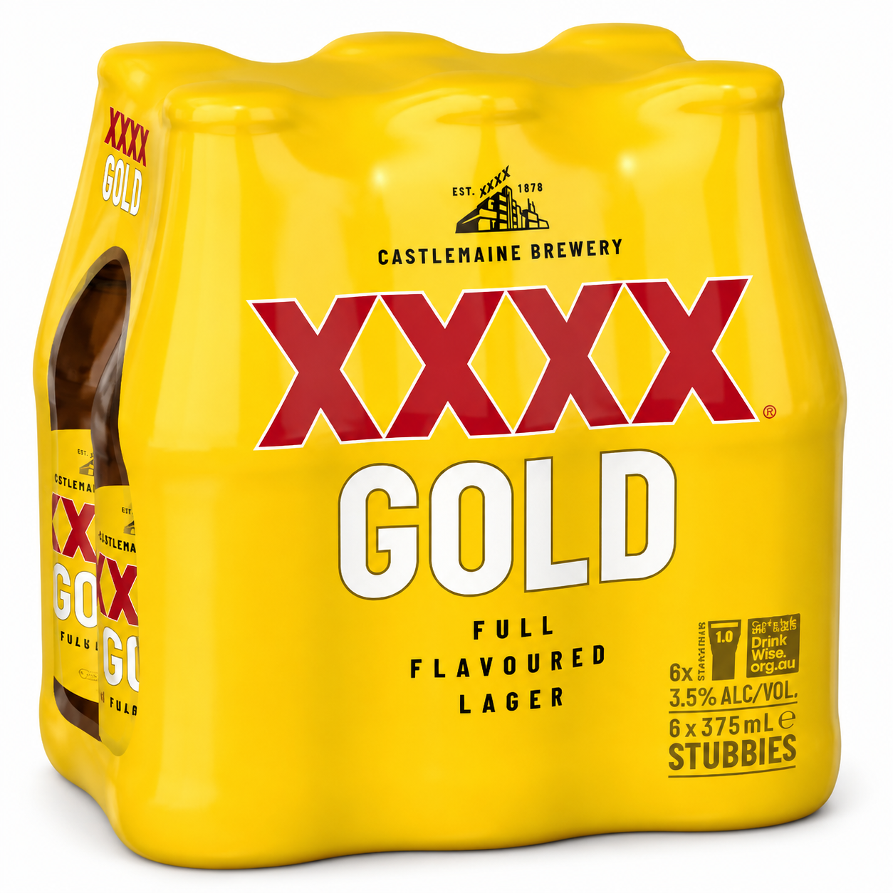 XXXX Gold Mid-Strength Lager Bottles 24x375ml