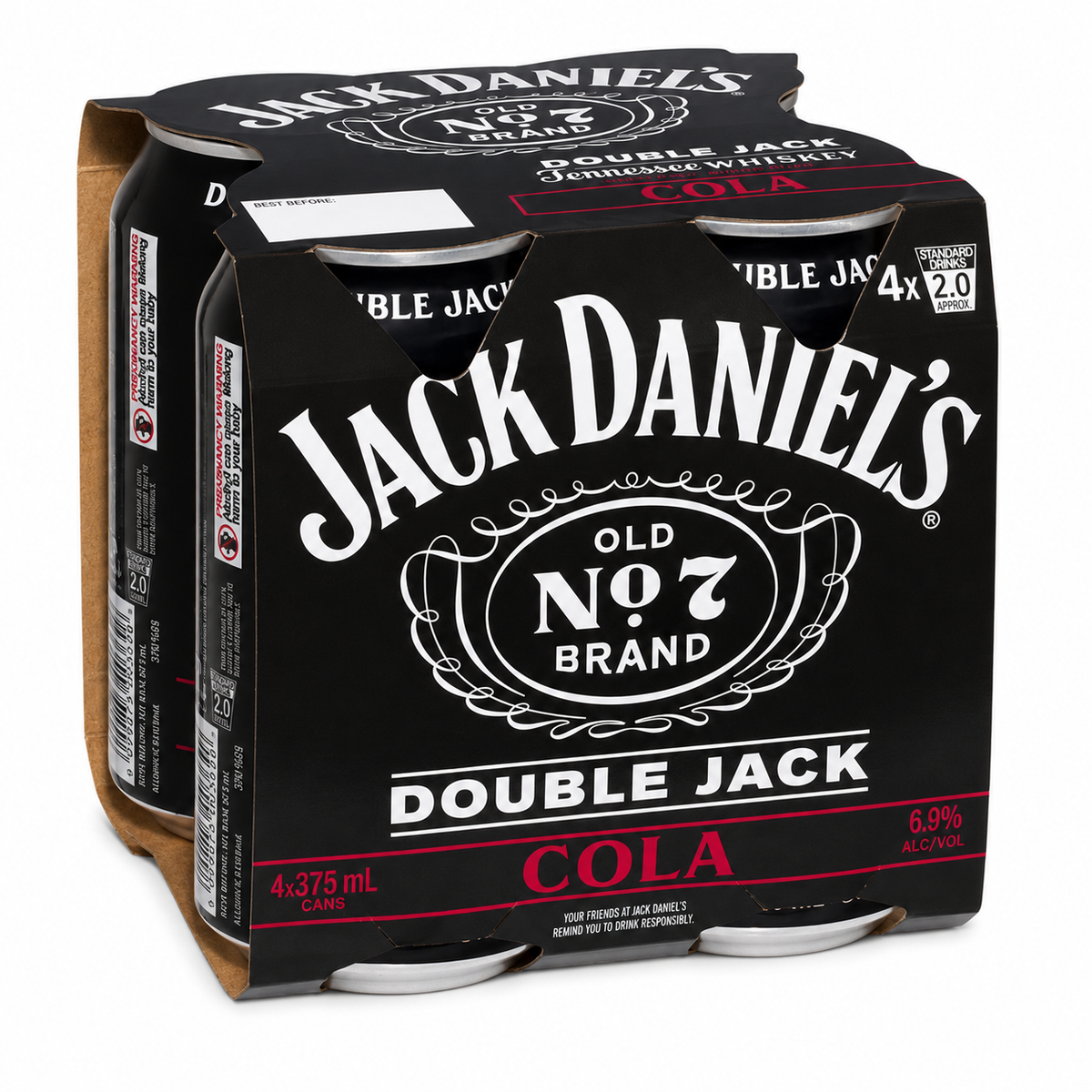 Jack Daniel's Double Jack & Cola Cans 10x375ml
