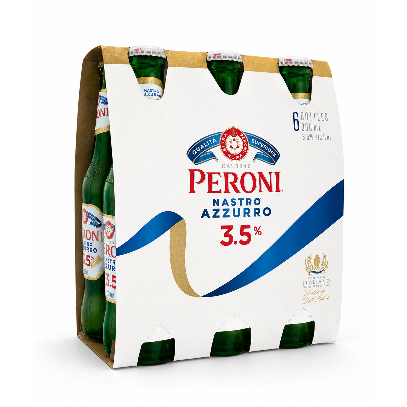 Peroni Nastro Azzurro 3.5% Lager Bottles 24x330ml