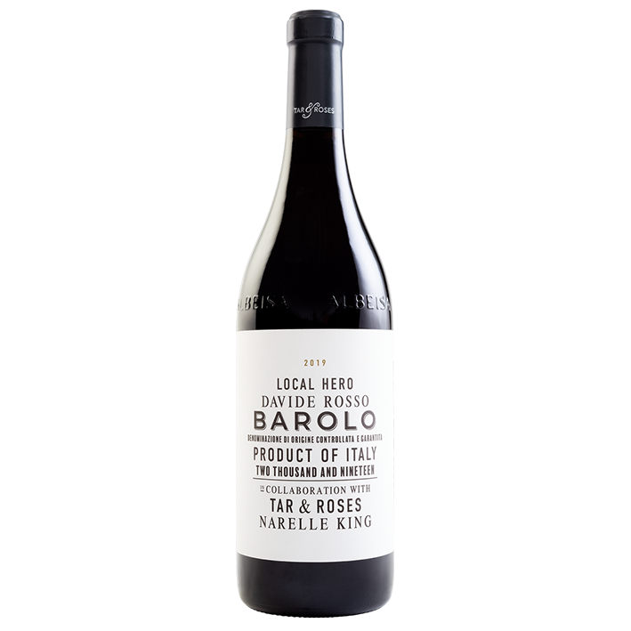 Wine bottle with a white label on a white background