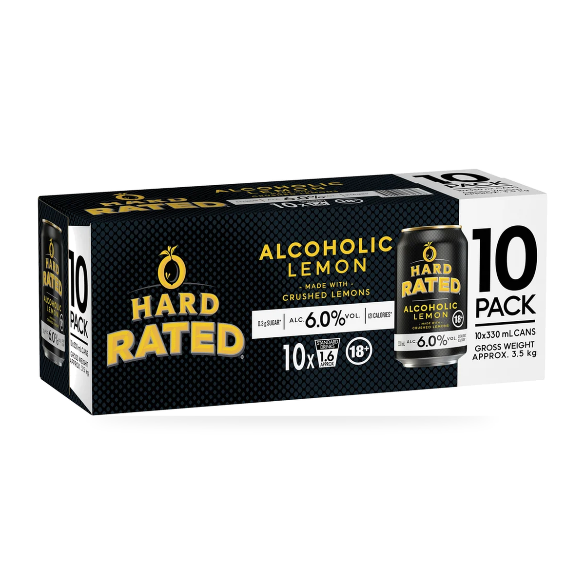 Hard Rated Lemon 6% Can 330ml 10 Pack