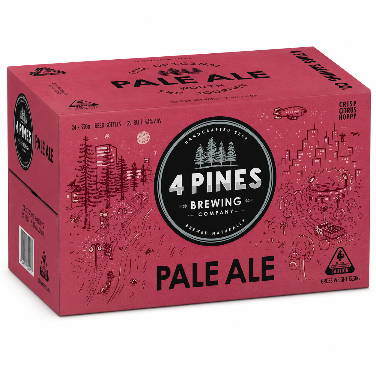 4 Pines Pale Ale 330ml Bottles CTN (24 Pack)