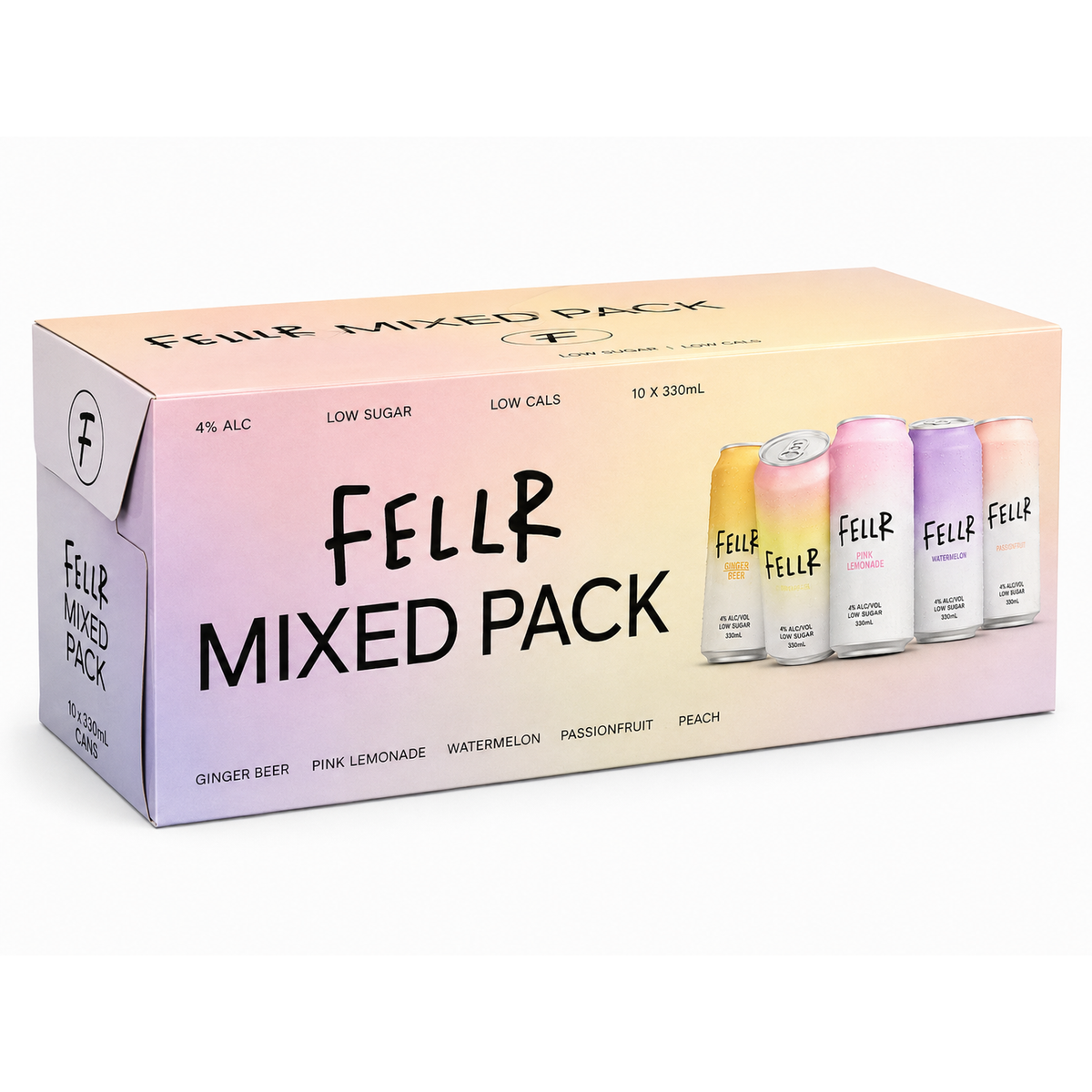 Fellr Seltzer Mixed Flavour 4% 330ml Can 10 Pack