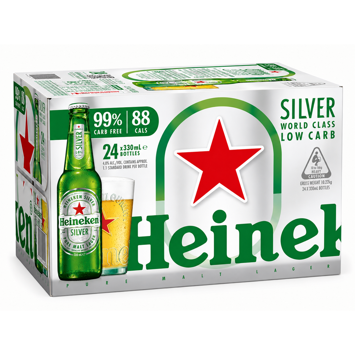 Heineken Silver 330ml Bottles CTN (24 Pack)