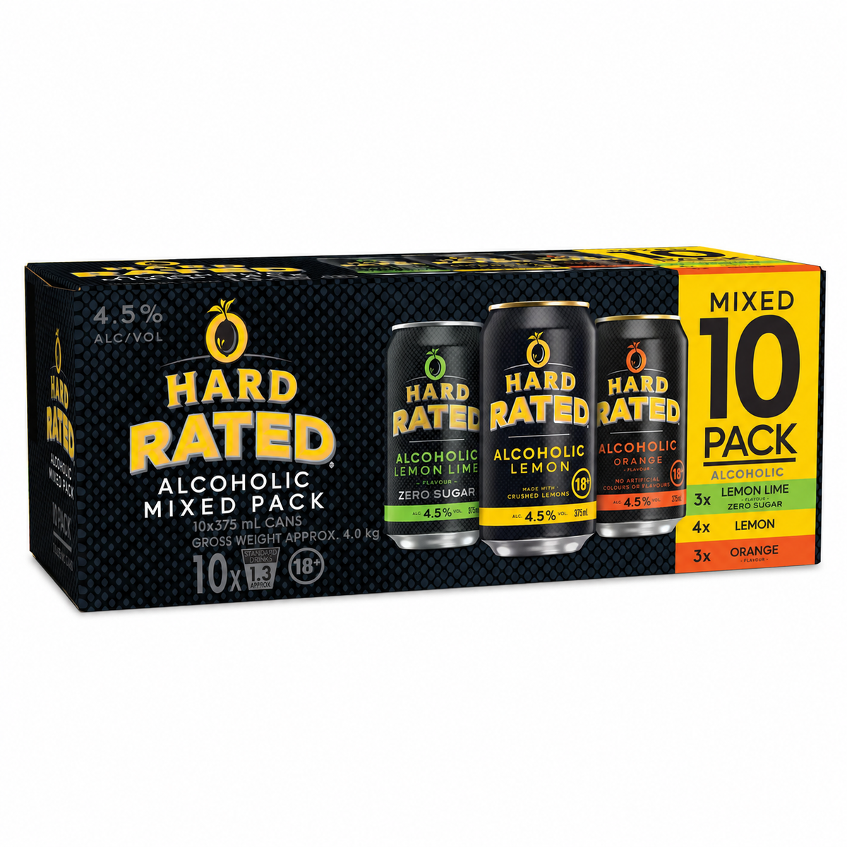 Hard Rated Mixed 4.5% Can 330ml 10 Pack