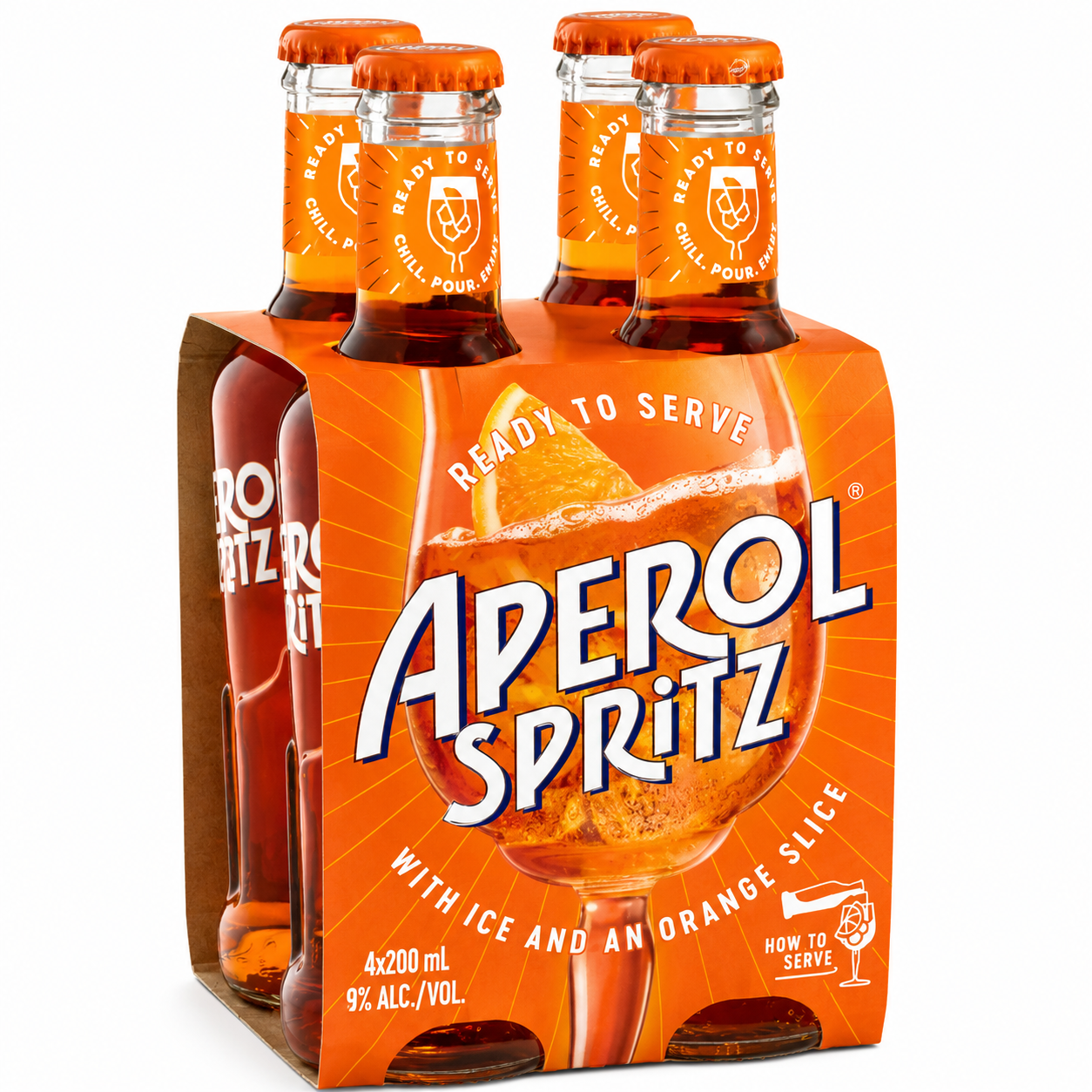 Aperol Ready to Serve Spritz 200ml Bottle 4 Pack