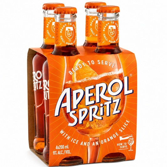 Aperol Ready to Serve Spritz 200ml Bottle 4 Pack