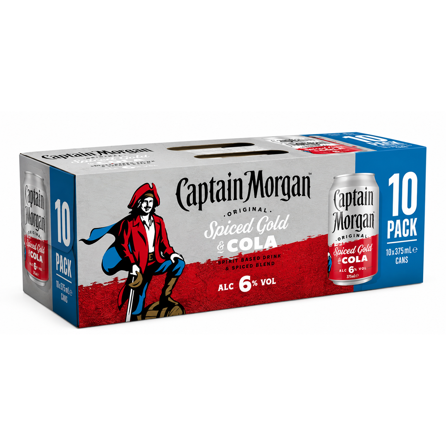 Captain Morgan Original Spiced Gold & Cola 6% Can 375ml 10 Pack