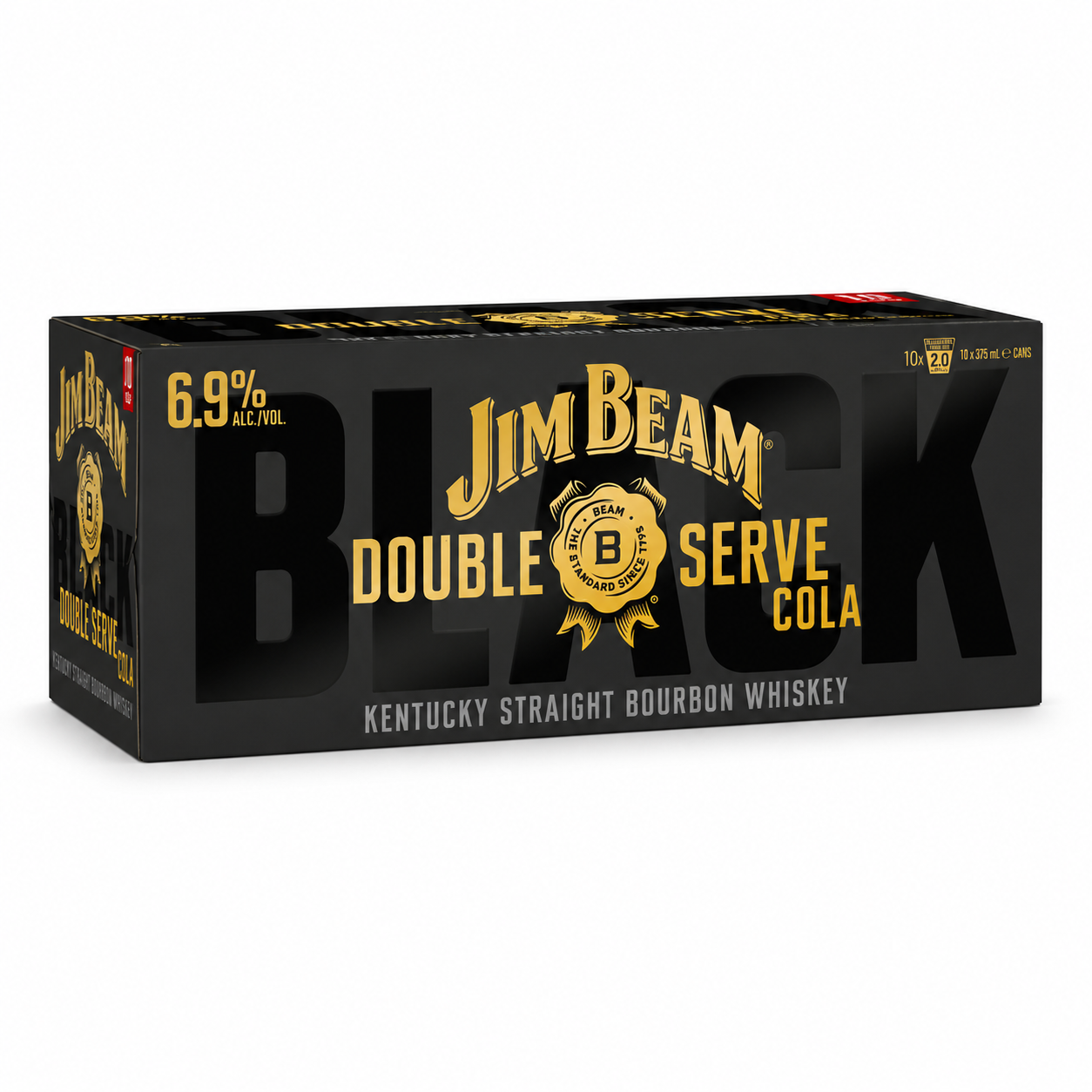 Jim Beam Black Double Serve 6.9% Can 375ml 10 Pack