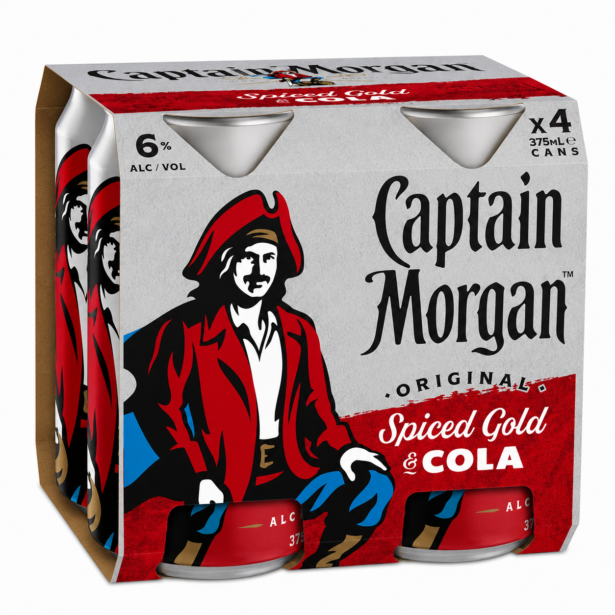Captain Morgan Original Spiced Gold & Cola 6% Can 375ml 10 Pack