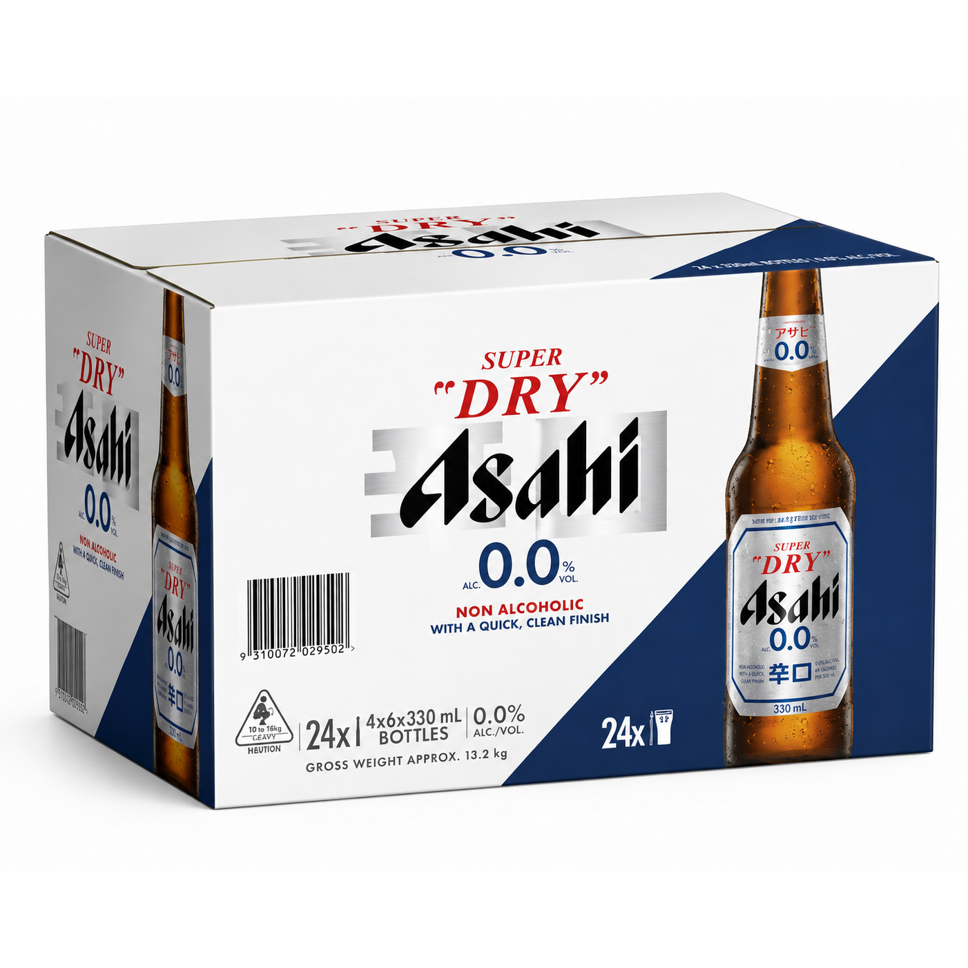 Asahi 0.0 Non-Alcoholic Lager Bottles 24x330ml