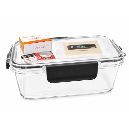 Acrylic Cigar Humidor Storage Box Set with Hygrometer & Humidity Kit