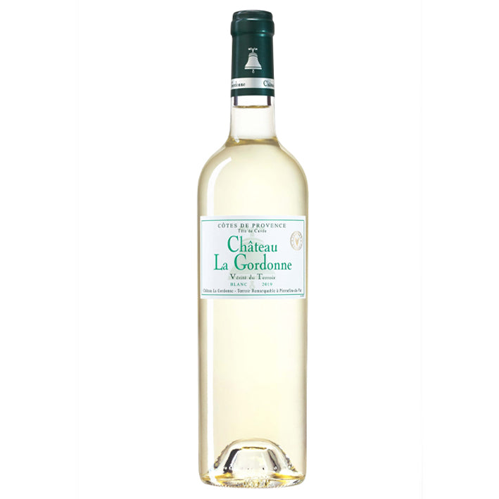 Bottle of Chateau La Gordonne Verite du Terroir Blanc 2022 white wine from Provence, France.