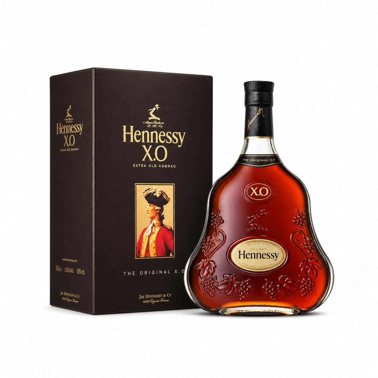A bottle of Hennessy X.O.