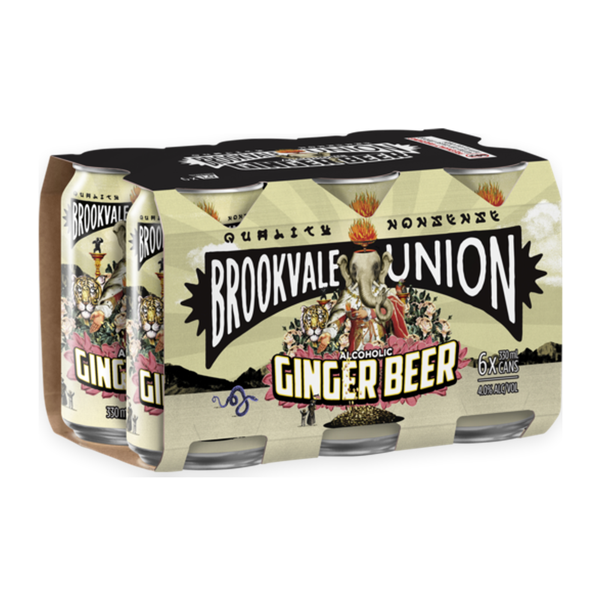 Brookvale Union Ginger Beer Can 330ml Case 24