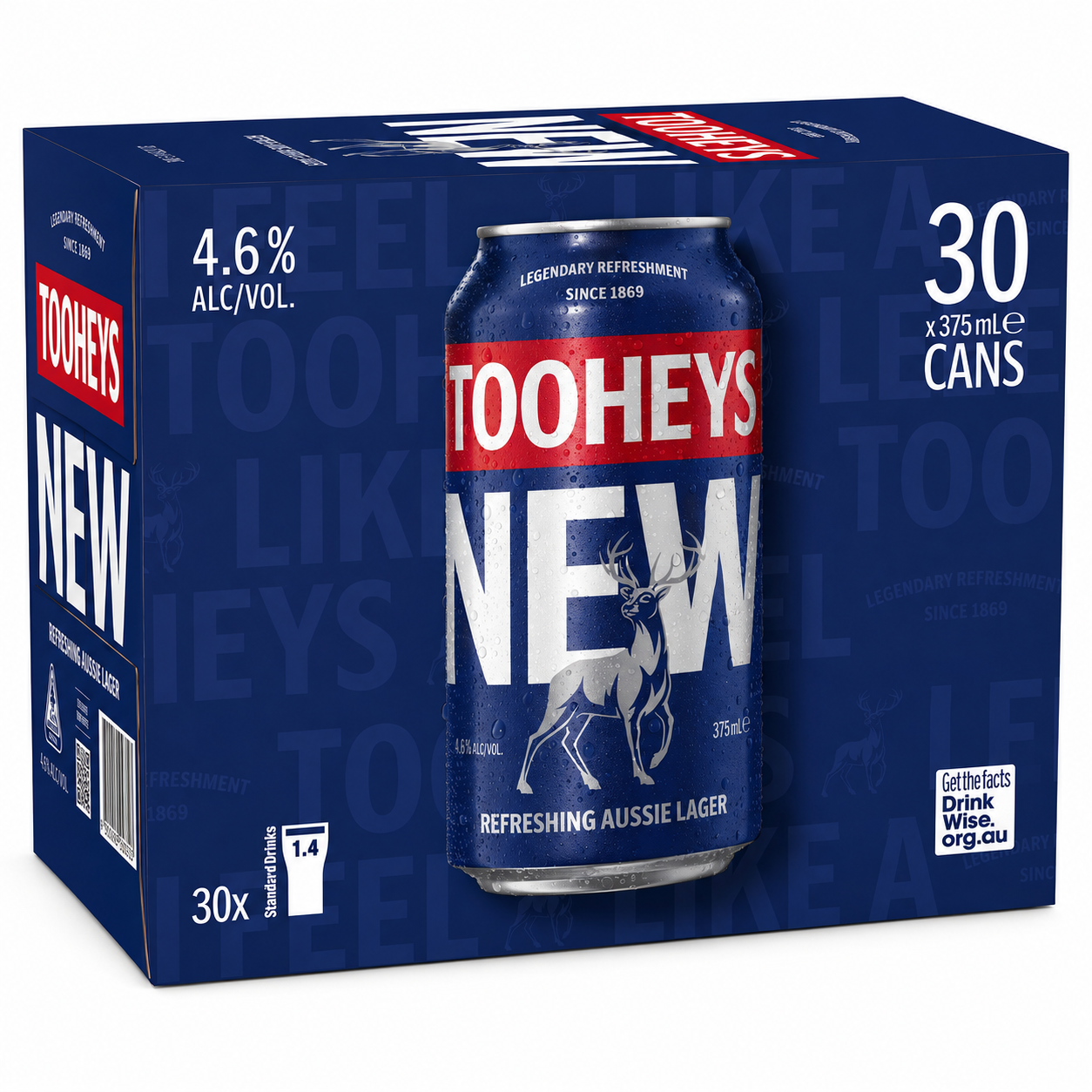 Tooheys New Lager Cans 30x375ml