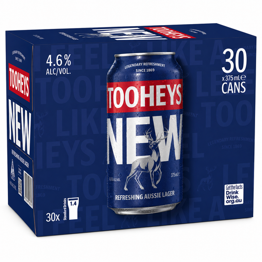 Tooheys New Lager Cans 30x375ml