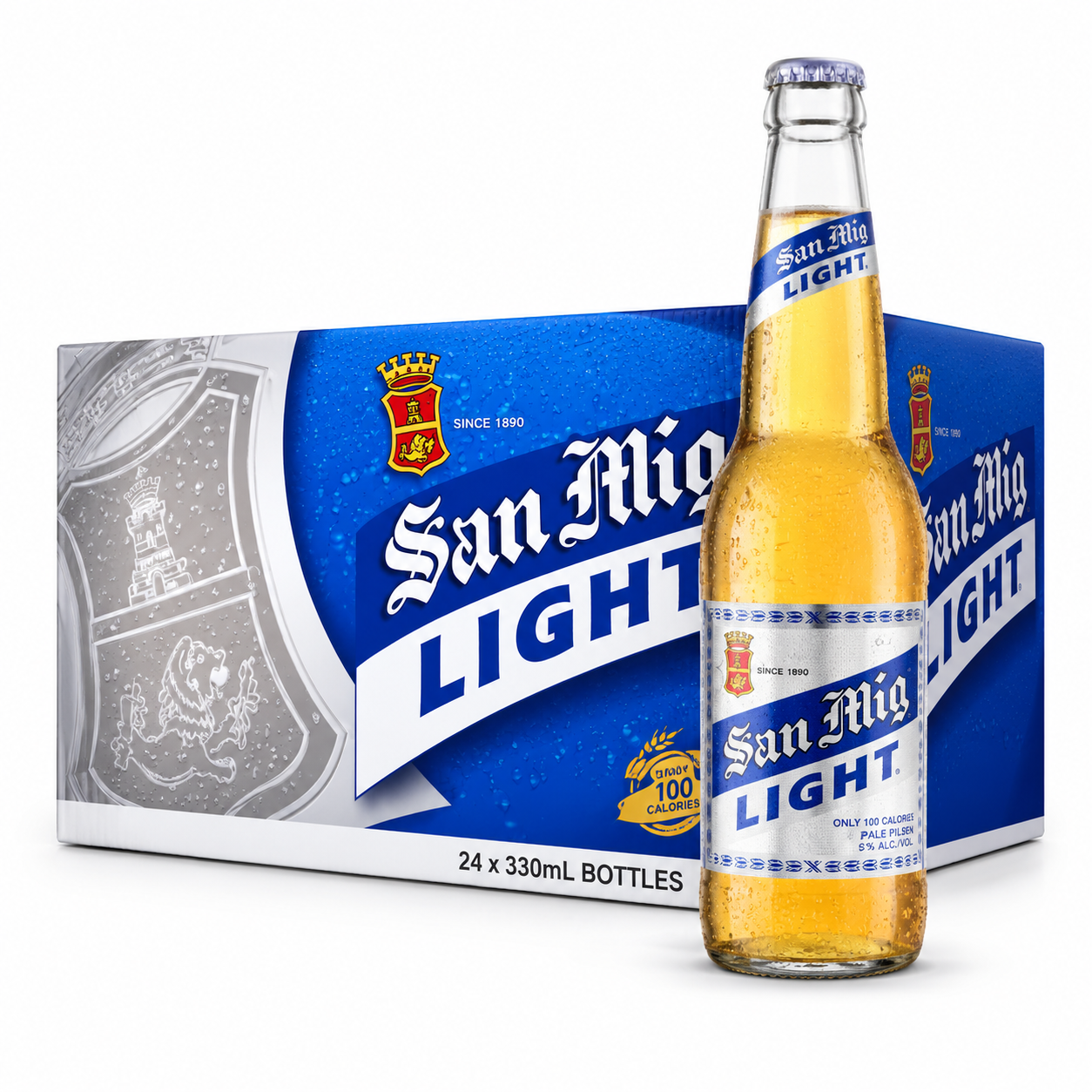 San Miguel Light Low Carb Beer 330ml x 24 Case