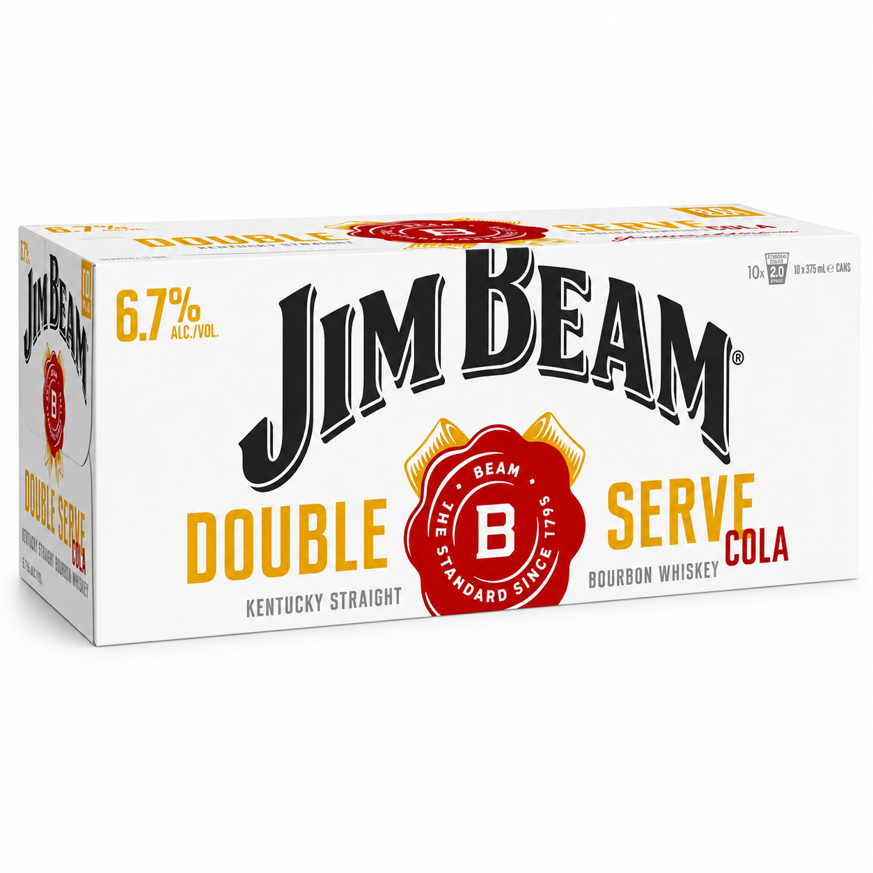Jim Beam White & Cola Double Serve Can 375ml 10 Pack