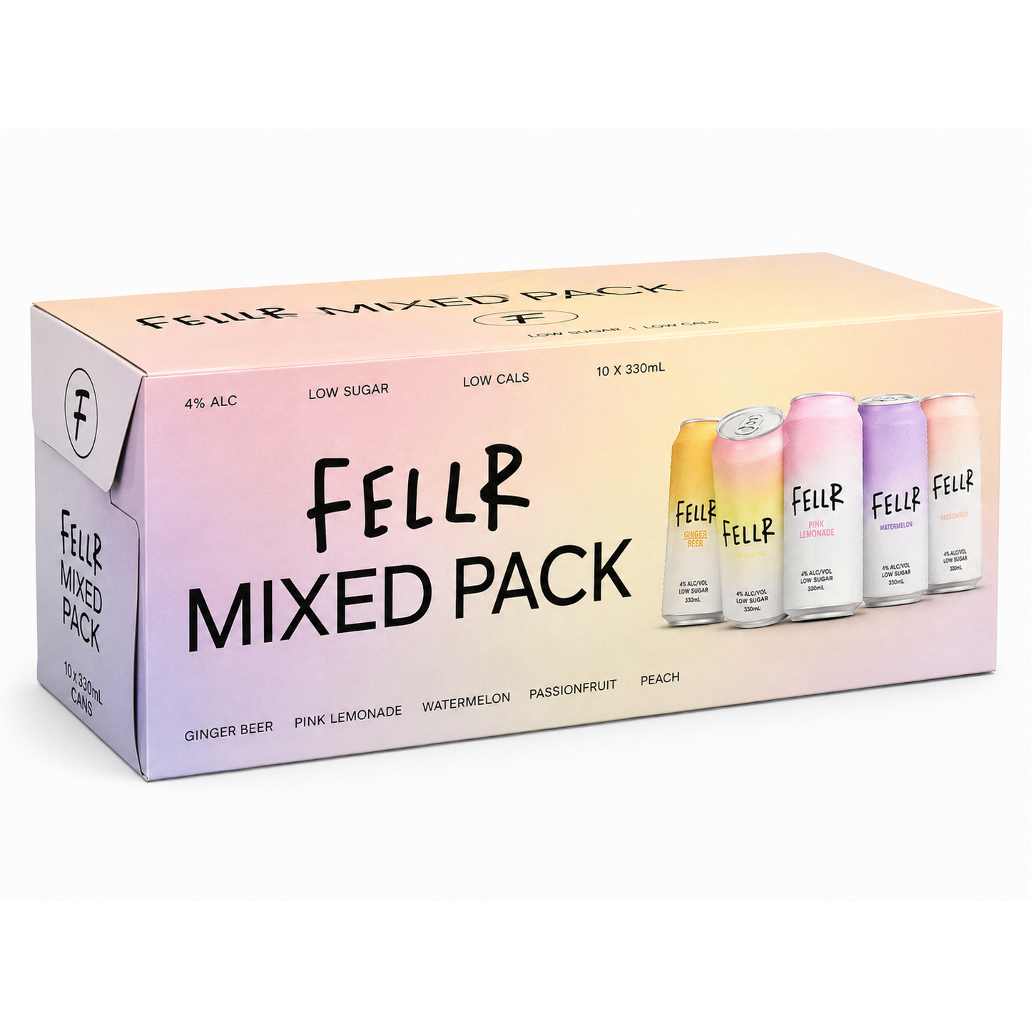 Fellr Seltzer Mixed Flavour 4% 330ml Can 10 Pack