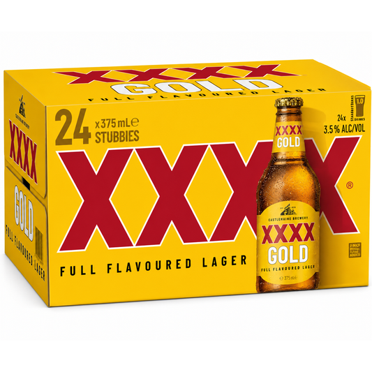 XXXX Gold Mid-Strength Lager Bottles 24x375ml
