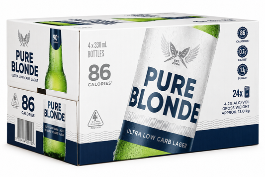 Pure Blonde Ultra  Low Carb Lager 330ml Bottles CTN (24 Pack)
